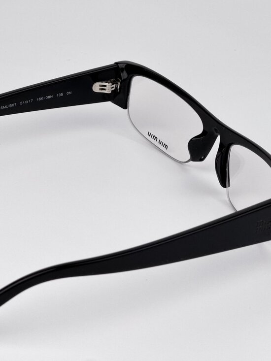 Miu Miu Women’s Eyeglasses Black Rectangle Frames MUB07S 16K08N NEW